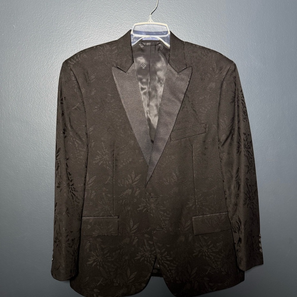 Ryan Seacrest Distinction Black Floral Blazer